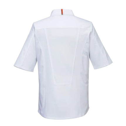 GGM Gastro (5 pcs) MeshAir Pro Unisex Chef Jacket - Short Sleeve - White - Size: M
