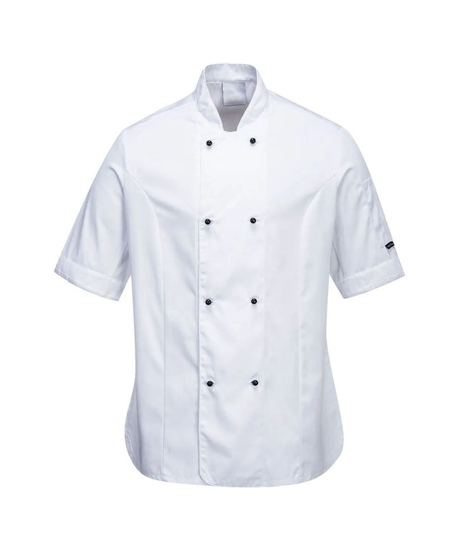 GGM Gastro (5 pcs) MeshAir Pro Womens Chef Jacket - Short Sleeve - White - Size: L