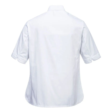 GGM Gastro (5 pcs) MeshAir Pro Womens Chef Jacket - Short Sleeve - White - Size: L
