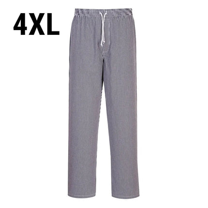 GGM Gastro (5 pcs) Unisex Chef Trousers Bromley - Black and White Check - Size: 4XL