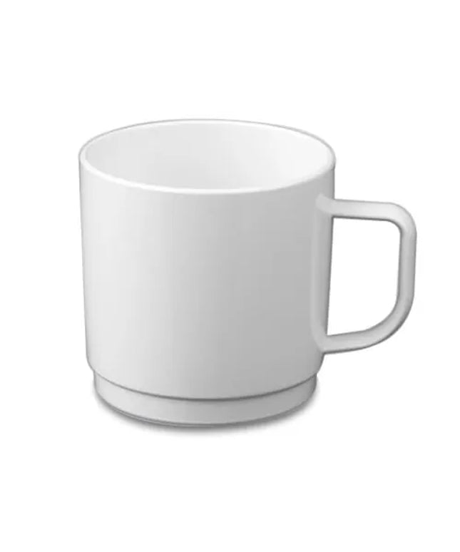 GGM Gastro (50 Cái) Cốc Quai Polycarbonate - Trắng - 200ml - Chống Vỡ