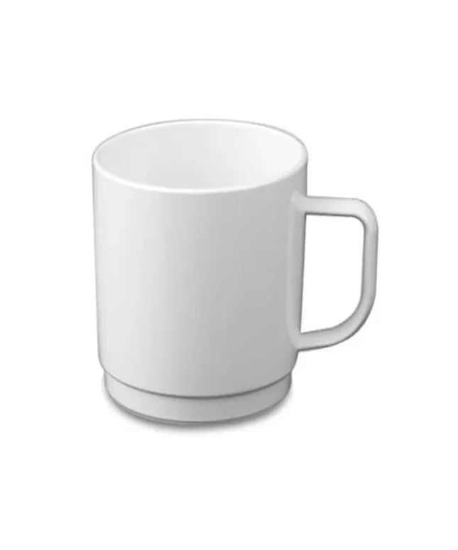 GGM Gastro (50 Cái) Cốc Quai Polycarbonate - Trắng - 250ml - Chống Vỡ