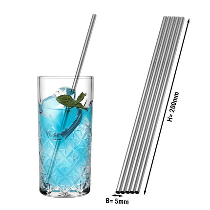 GGM Gastro (50 Cái) Ống Hút Inox - 200mm - Ø5mm - Thẳng