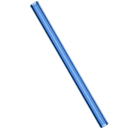 GGM Gastro (50 pcs) Glass Drinking Straws - 200mm - ø 8mm - straight - Blue - incl. 1 Nylon cleaning brush