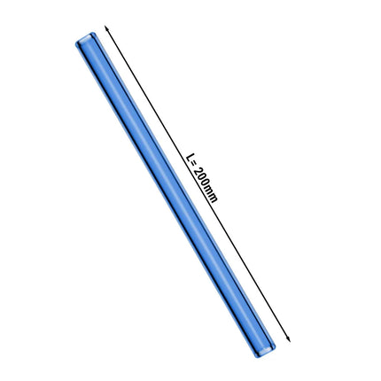 GGM Gastro (50 pcs) Glass Drinking Straws - 200mm - ø 8mm - straight - Blue - incl. 1 Nylon cleaning brush