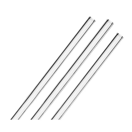 GGM Gastro (50 pcs) Glass Drinking Straws - 200mm - ø 8mm - straight - Clear - incl. 1 Nylon cleaning brush