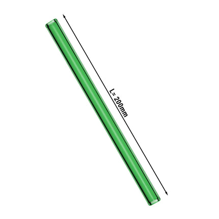 GGM Gastro (50 pcs) Glass Drinking Straws - 200mm - ø 8mm - straight - Green - incl. 1 Nylon cleaning brush