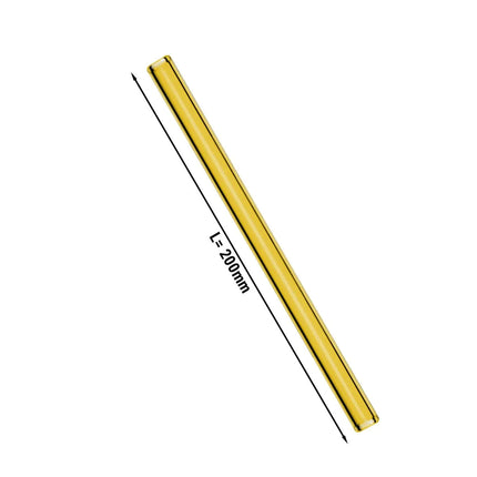 GGM Gastro (50 pcs) Glass Drinking Straws - 200mm - ø 8mm - straight - Yellow - incl. 1 Nylon cleaning brush