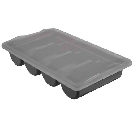 GGM Gastro - 537x301mm - Height: 120mm - Polypropylene (PP) - with 4 compartments - incl. lid - Black