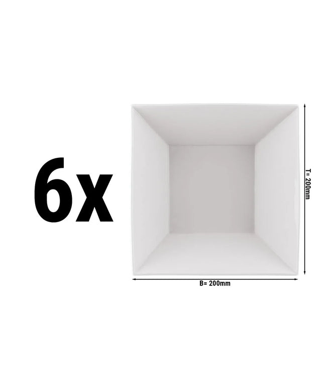 GGM Gastro (6 Cái) Chén Tráng Miệng - MAYA - Sứ - Vuông - 200x200mm - Trắng