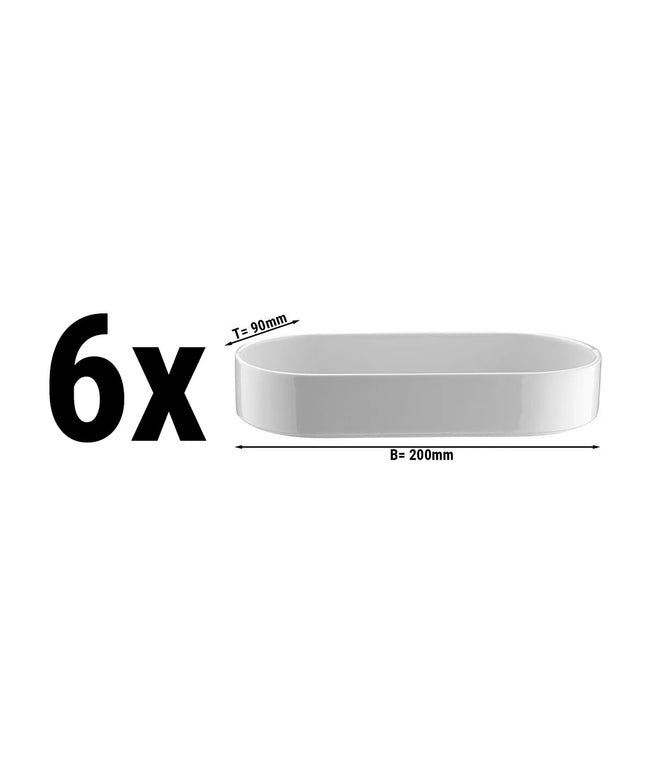 GGM Gastro (6 Cái) Chén Tráng Miệng - PERA - Sứ - 200x90mm - Trắng
