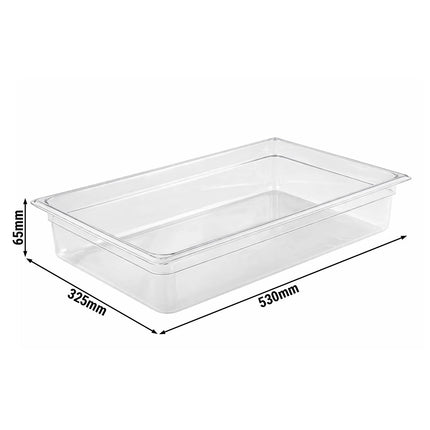 GGM Gastro (6 Cái) Khay Đựng Thực Phẩm GN 1/1 Polycarbonate - Trong Suốt - 13L - Sâu 100mm
