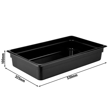 GGM Gastro (6 Cái) Khay GN 1/1 Polycarbonate - Đen - 13L - Sâu 100mm