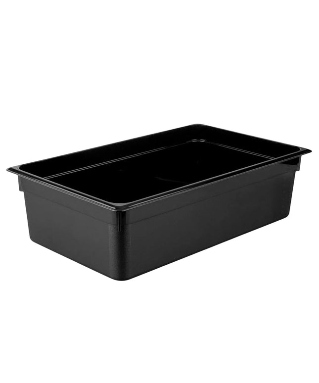 GGM Gastro (6 Cái) Khay GN 1/1 Polycarbonate - Đen - 19.5L - Sâu 150mm