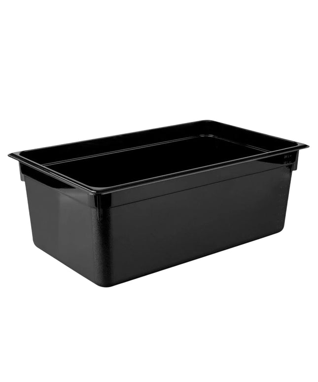 GGM Gastro (6 Cái) Khay GN 1/1 Polycarbonate - Đen - 25.6L - Sâu 200mm