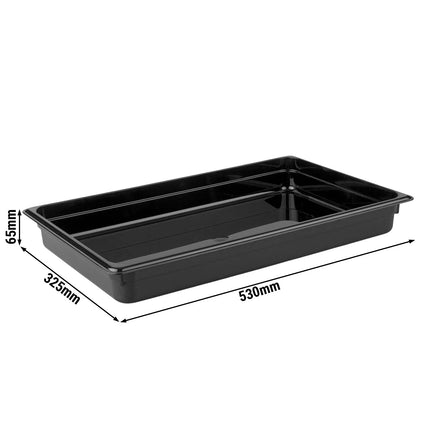 GGM Gastro (6 Cái) Khay GN 1/1 Polycarbonate - Đen - 8.5L - Sâu 65mm