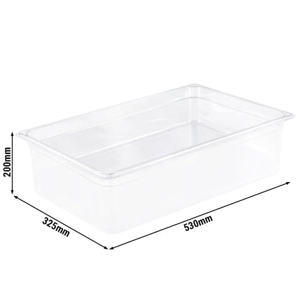 GGM Gastro (6 Cái) Khay GN 1/1 Polypropylene - Mờ - 25.5L - Cao 200mm