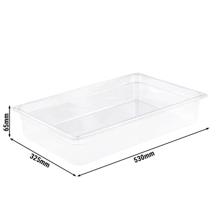 GGM Gastro (6 Cái) Khay GN 1/1 Polypropylene - Mờ - 8.5L - Cao 65mm
