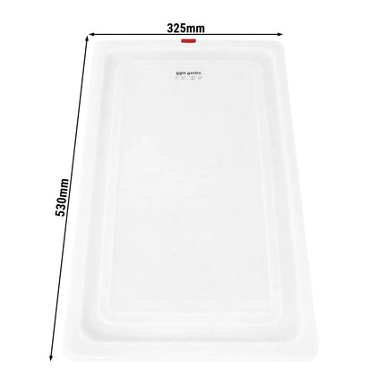 GGM Gastro (6 Cái) Nắp GN 1/1 Polypropylene - Trong Suốt - 530x325mm - Cao 13mm