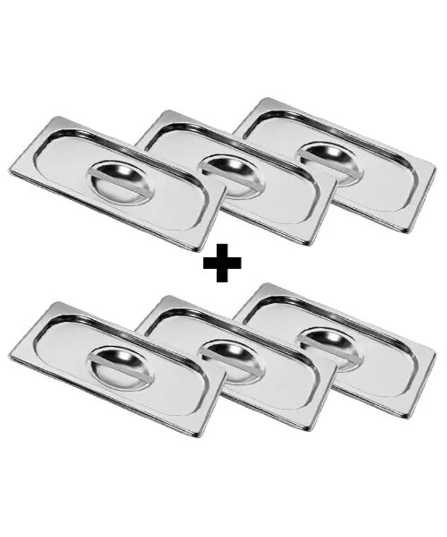 GGM Gastro (6 Cái) Nắp GN Thép Không Gỉ GN 1/4 - 265x163x7mm