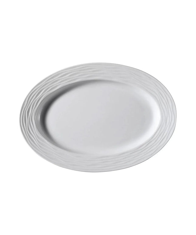 GGM Gastro (6 Cái) SEA WAVE - Đĩa Lớn Bầu Dục - Sứ - 280x280mm - Trắng