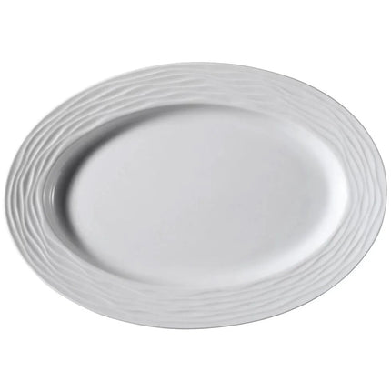 GGM Gastro (6 Cái) SEA WAVE - Đĩa Lớn Bầu Dục - Sứ - 280x280mm - Trắng