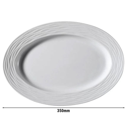 GGM Gastro (6 Cái) SEA WAVE - Đĩa Lớn - Sứ - 350x350mm - Trắng
