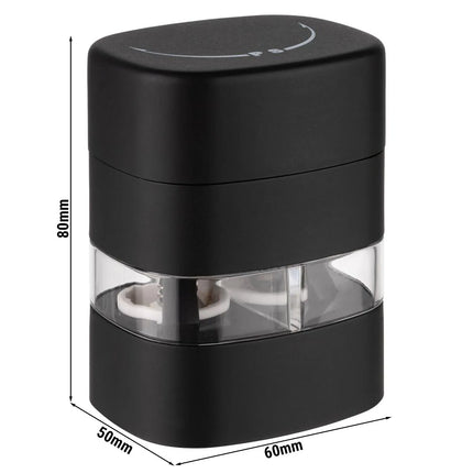GGM Gastro (6 pcs) 5.1 cm-1 Salt & Pepper Mill PREMIUM - BOOGIE - Plastic - Height: 80mm - Black