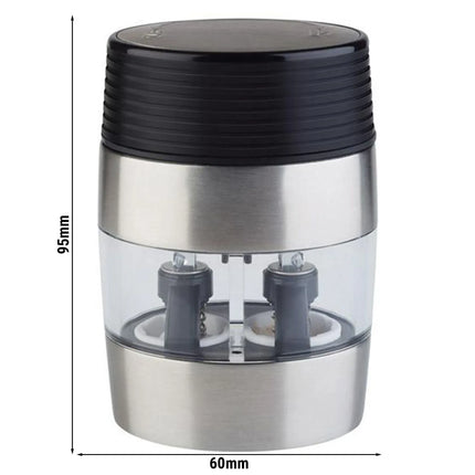 GGM Gastro (6 pcs) 5.1 cm-1 Salt & Pepper Mill PREMIUM - FLIPMILL - Stainless Steel - Height: 95mm