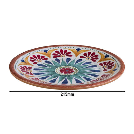 GGM Gastro (6 pcs) ARABESQUE | Plate - Melamine - Ø215mm - Terracotta/Blue