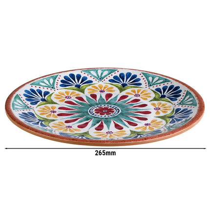 GGM Gastro (6 pcs) ARABESQUE | Plate - Melamine - Ø265mm - Terracotta/Blue