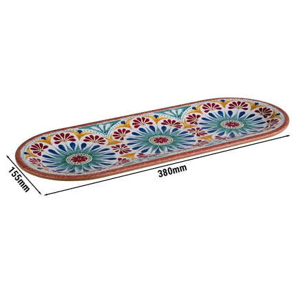 GGM Gastro (6 pcs) ARABESQUE | Platter - Melamine - 380x155mm - Terracotta/Blue