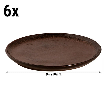 GGM Gastro (6 pcs) BAMA COPPER | Plates - flat - Stoneware - Ø210mm - Copper