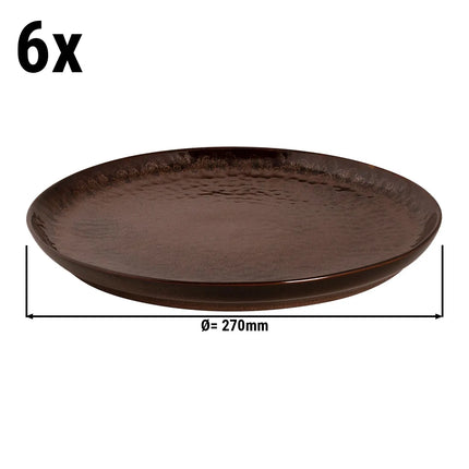 GGM Gastro (6 pcs) BAMA COPPER | Platter - flat - Stoneware - Ø270mm - Copper