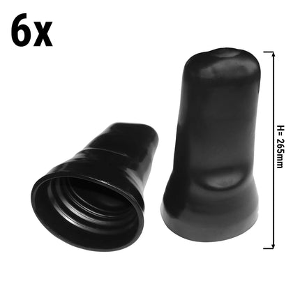 GGM Gastro (6 pcs) Bar Professional - Pourer Dust Caps - 30x80x20mm - Plastic - Black - CE-stamped