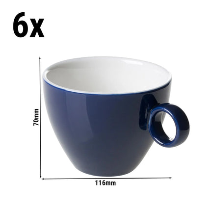 GGM Gastro (6 pcs) BART | Cappuccino Cup Colour Cafe - 230ml - Blue