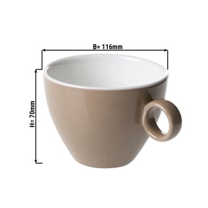 GGM Gastro (6 pcs) BART | Cappuccino Cup Colour Cafe - 230ml - Brown