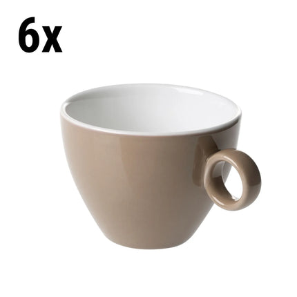 GGM Gastro (6 pcs) BART | Cappuccino Cup Colour Cafe - 230ml - Brown