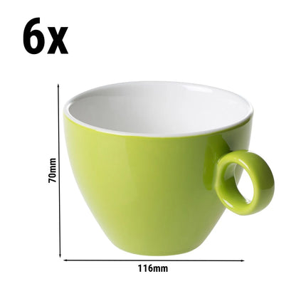 GGM Gastro (6 pcs) BART | Cappuccino Cup Colour Cafe - 230ml - Lime