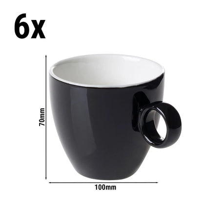 GGM Gastro (6 pcs) BART | Coffee Cup Colour Cafe - 170ml - Black