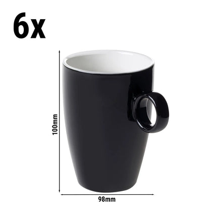 GGM Gastro (6 pcs) BART | Coffee Cup Colour Cafe - 230ml - Black