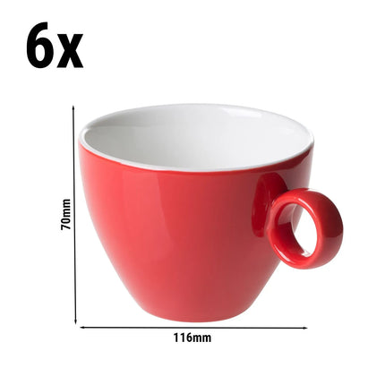 GGM Gastro (6 pcs) BART COLOUR CAFE | Cappuccino Cup Bart Colour Cafe - 230ml - Red