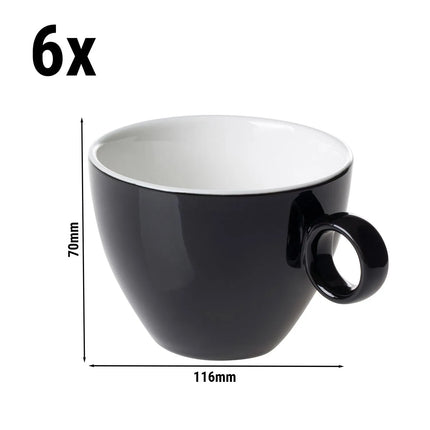 GGM Gastro (6 pcs) BART COLOUR CAFE | Cappuccino Cup Colour Cafe - 230ml - Black