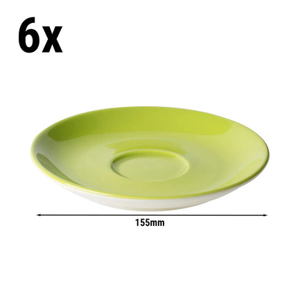 GGM Gastro (6 pcs) BART COLOUR CAFE - Cappuccino saucers - Ø155mm - Lime
