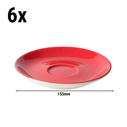 GGM Gastro (6 pcs) BART COLOUR CAFE - Cappuccino saucers - Ø155mm - Red