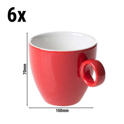 GGM Gastro (6 pcs) BART COLOUR CAFE | Coffee Cup Colour Cafe - 170ml - Red