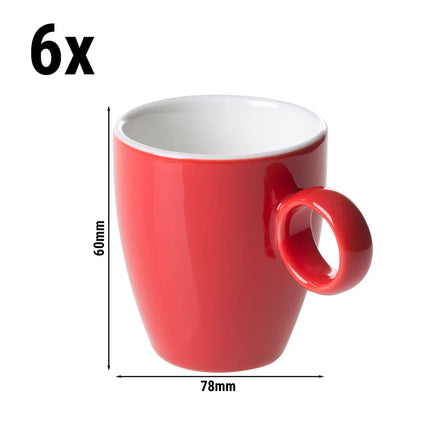 GGM Gastro (6 pcs) BART COLOUR CAFE | Espresso Cup Colour Cafe - 65ml - Red