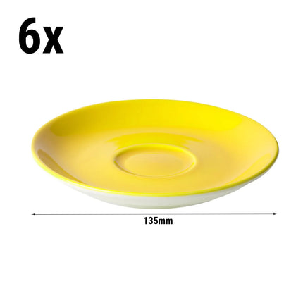 GGM Gastro (6 pcs) BART COLOUR CAFE - Flat white saucers - Ø135mm - Yellow