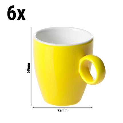 GGM Gastro (6 pcs) BART | Espresso Cup Colour Cafe - 65ml - Yellow