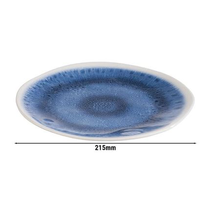 GGM Gastro (6 pcs) BLUE OCEAN | Plate - Melamine - Ø215mm - White/Blue
